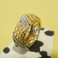 Textured Diamond Cocktail Ring 18k Yellow & White Gold