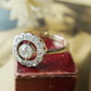.28 Art Deco Diamond Halo Engagement Ring in Yellow Gold & Platinum