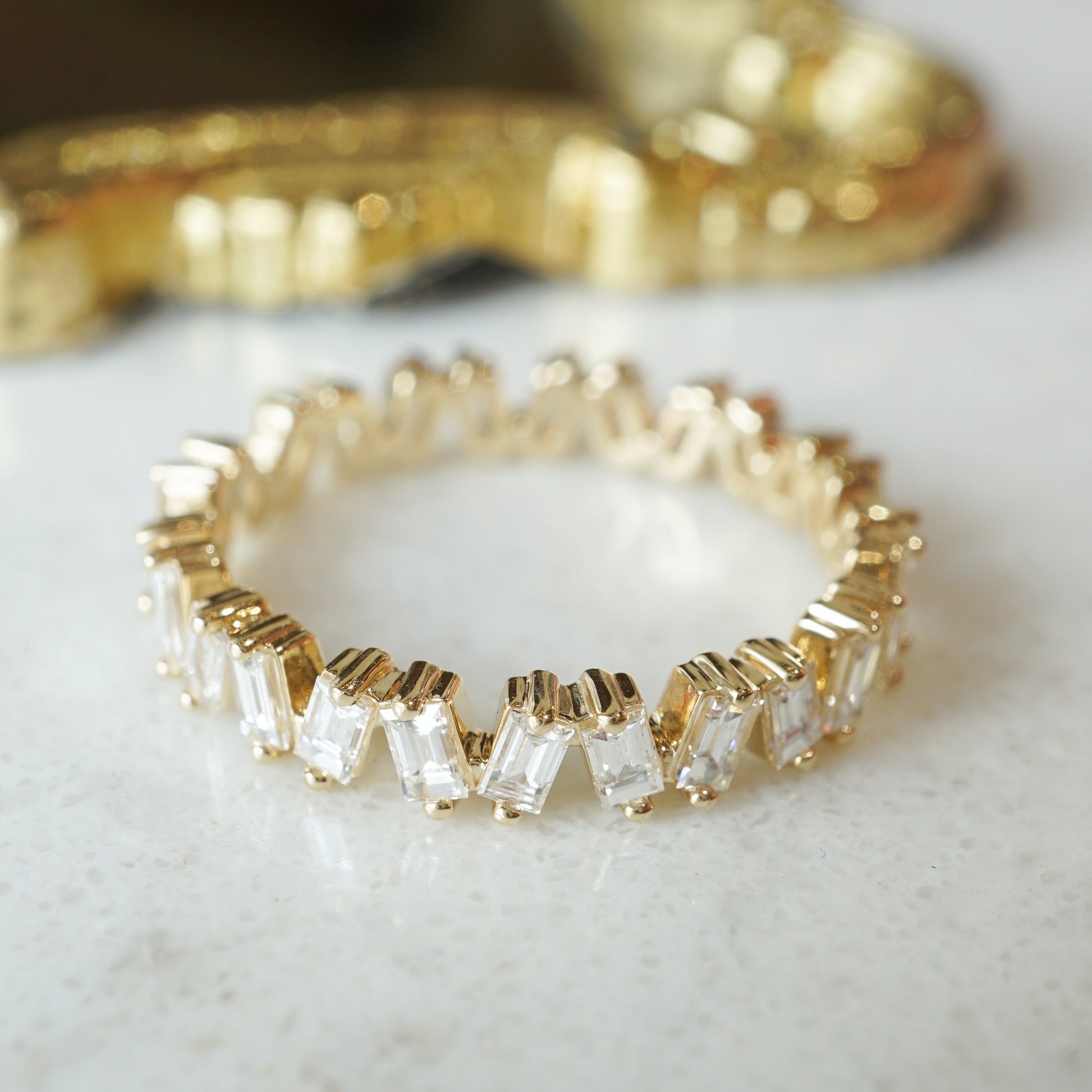 ***HOLD*** 1.30 Baguette Cut Diamond Eternity Wedding Band in 14k Yellow Gold