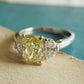 1.80 Yellow Diamond Engagement Ring in Platinum & 18k Yellow Gold