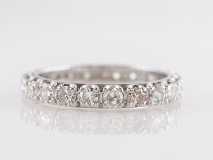 1.15 Single Cut Diamond Wedding Band in 14k White Gold