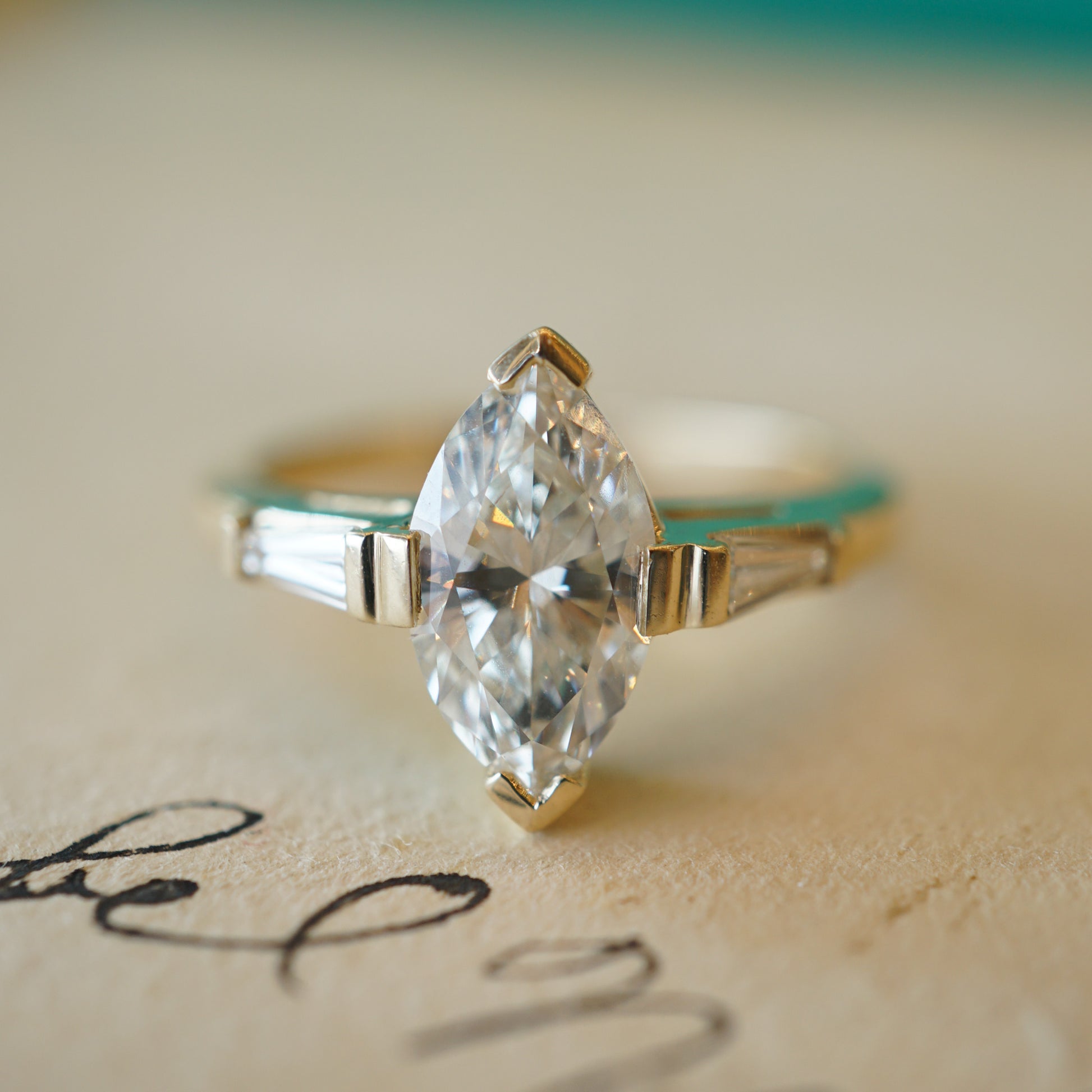 1.33 Marquise Cut Diamond Engagement Ring in 14k