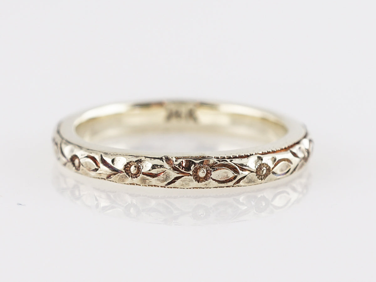 Yellow Gold Orange Blossom Wedding Band in 14k Yellow Gold