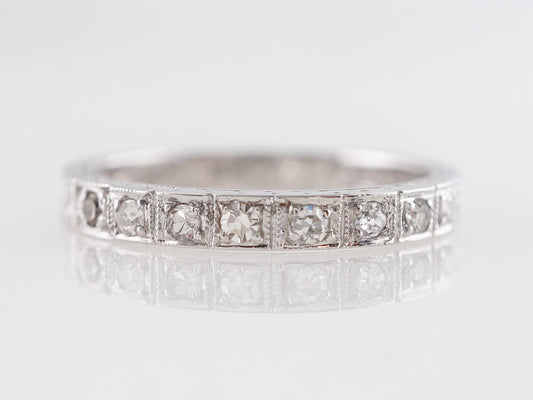 Deco Single Cut Diamond Wedding Band in 18k