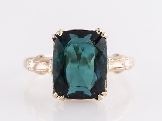 Vintage Emerald Cut Tourmaline Cocktail Ring in 14k