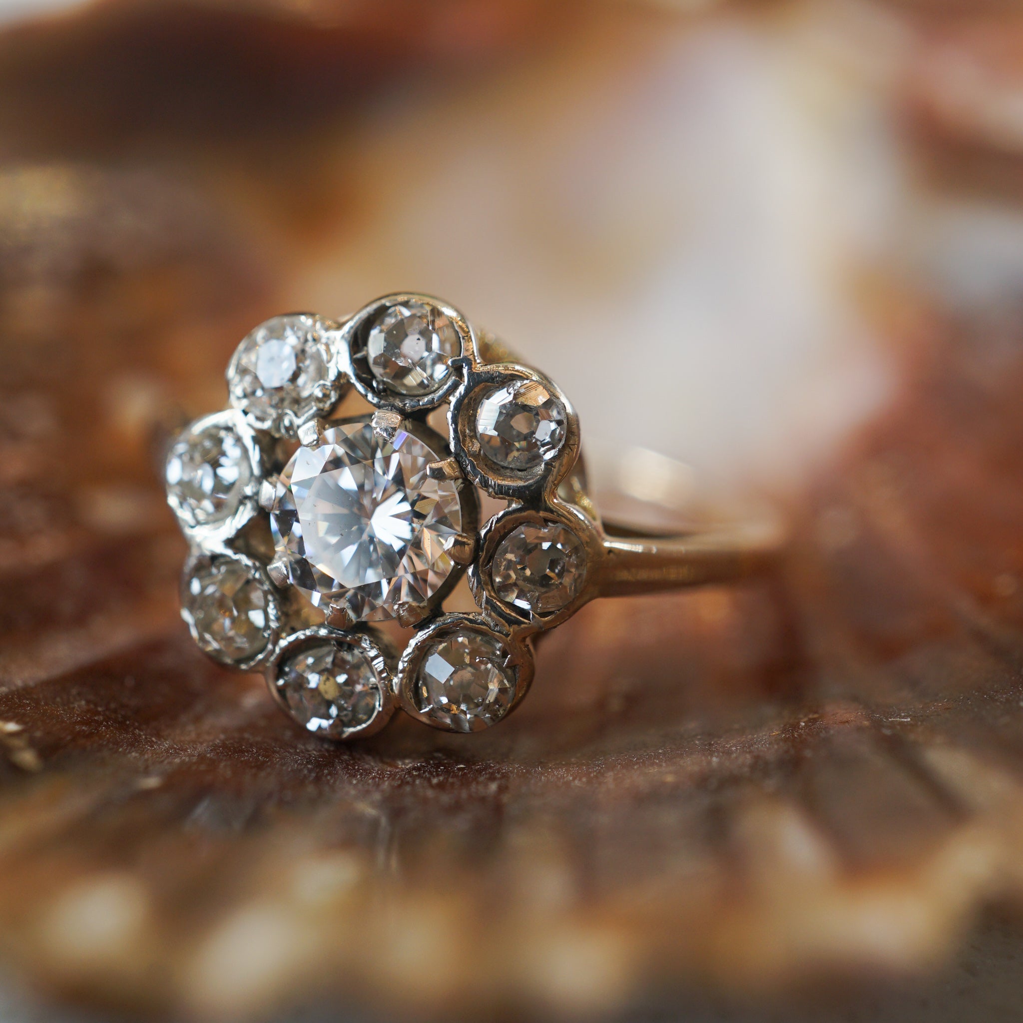 Round Diamond Floral Cluster Ring | Temple & Grace USA