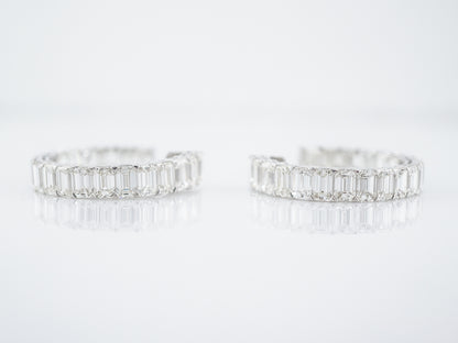 ***RTV***Hoop Earrings Modern 17.97 Emerald Cut Diamonds in 18K White Gold