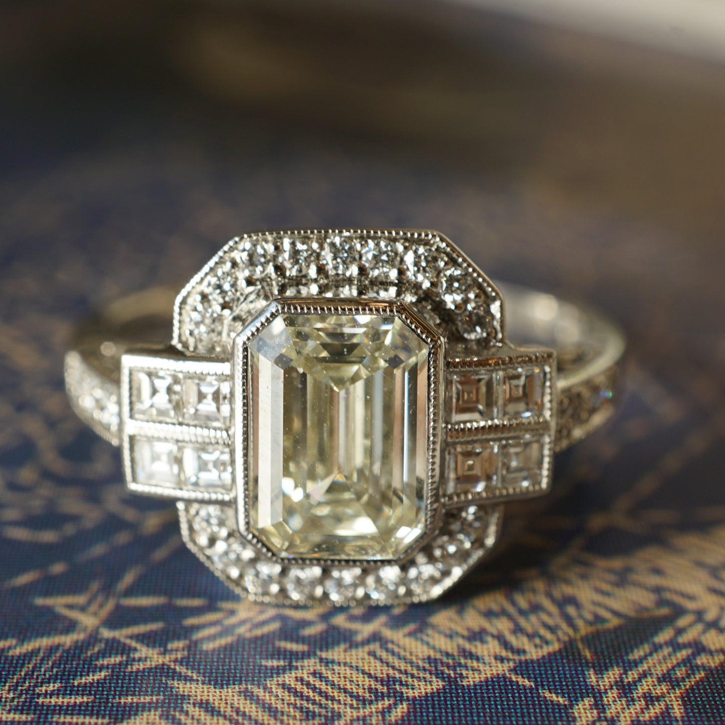 1.26 Emerald Cut Diamond Engagement Ring in Platinum