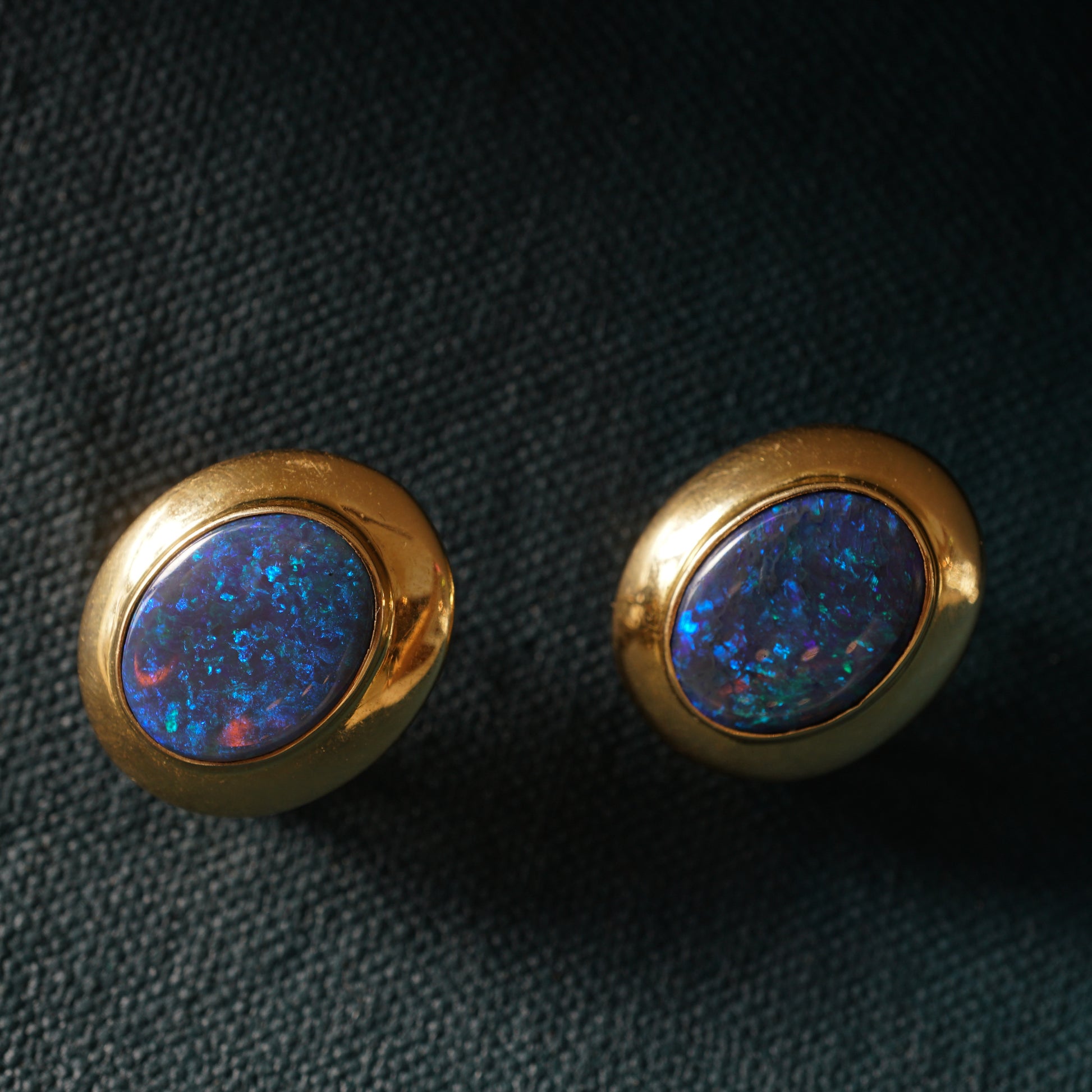 4.17 Carat Opal Earrings in 18k Yellow Gold