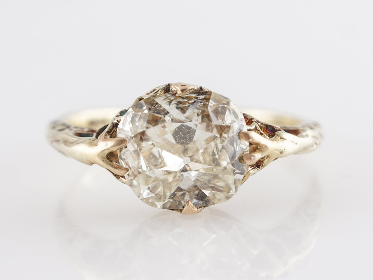 1.50 Victorian GIA Diamond Engagement Ring in 14K Yellow Gold