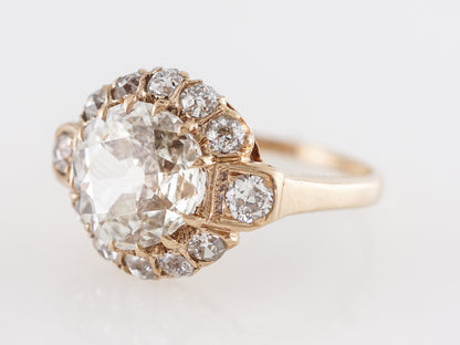Victorian Halo Diamond Engagement Ring in Yellow Gold