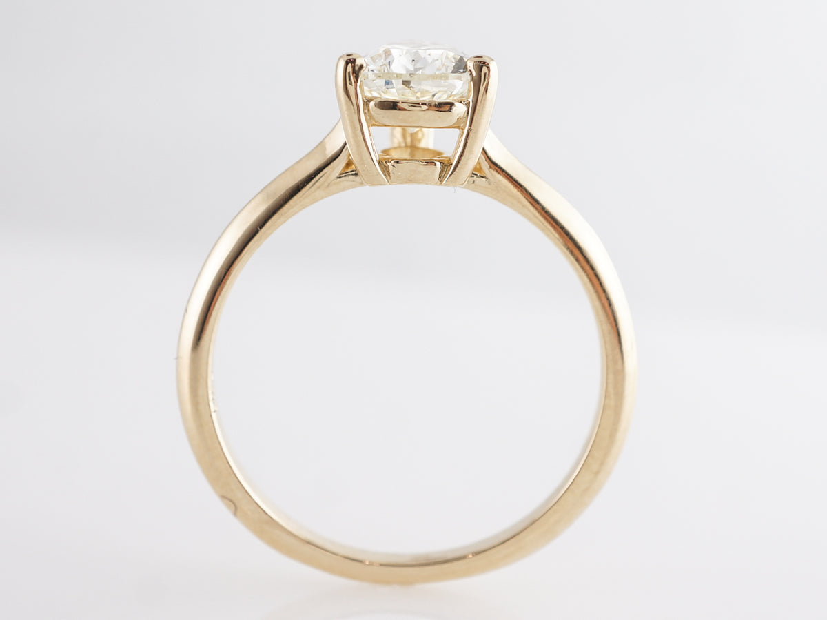 Solitaire Pear Cut Diamond Engagement Ring in 14k Yellow Gold