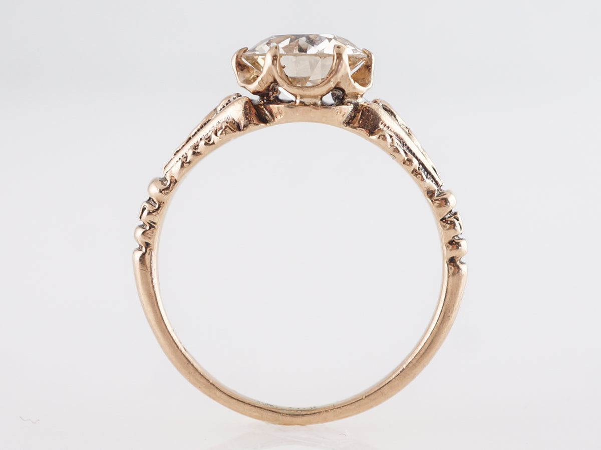 Victorian 1 Carat Engagement Ring in 14k Rose Gold