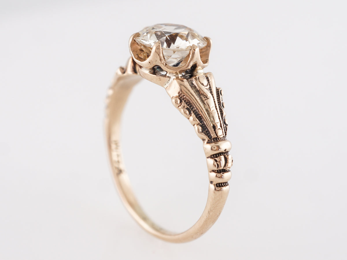Victorian 1 Carat Engagement Ring in 14k Rose Gold