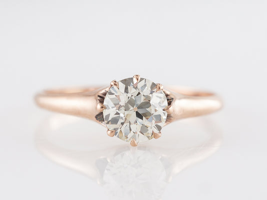 Victorian Solitaire Diamond Engagement Ring in 14K Yellow Gold