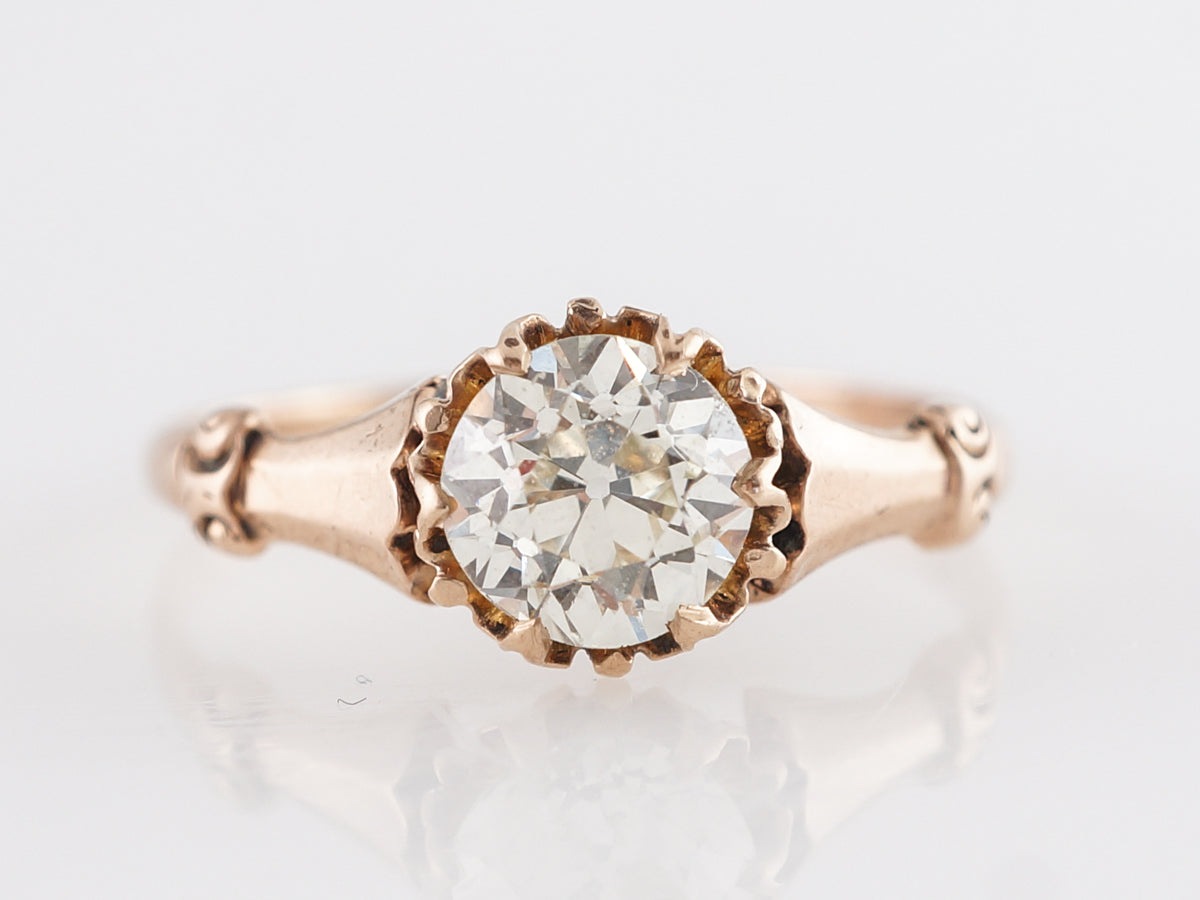 Vintage Victorian Diamond Engagement Ring in 14K Yellow Gold