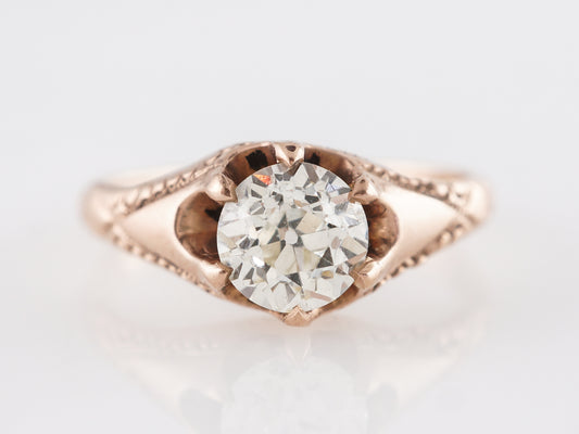 Antique Victorian Diamond Engagement Ring in 14K Rose Gold