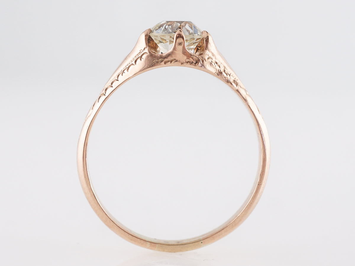 Antique Victorian Diamond Engagement Ring in 14K Rose Gold