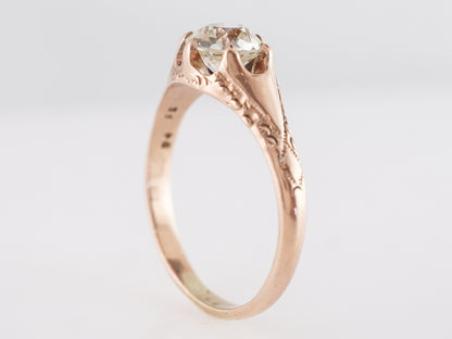 Antique Victorian Diamond Engagement Ring in 14K Rose Gold