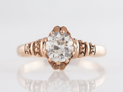 Antique GIA Diamond Engagement Ring in 14K Yellow Gold