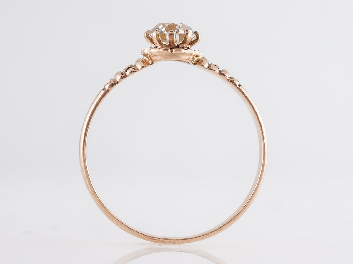 Antique GIA Diamond Engagement Ring in 14K Yellow Gold