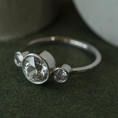 .80 Old European Cut Diamond Engagement Ring in Platinum