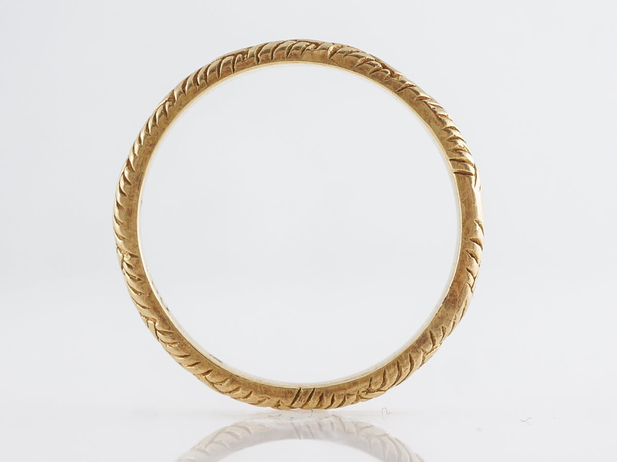 Victorian Engraved Wedding Band in 18k Yellow Gold