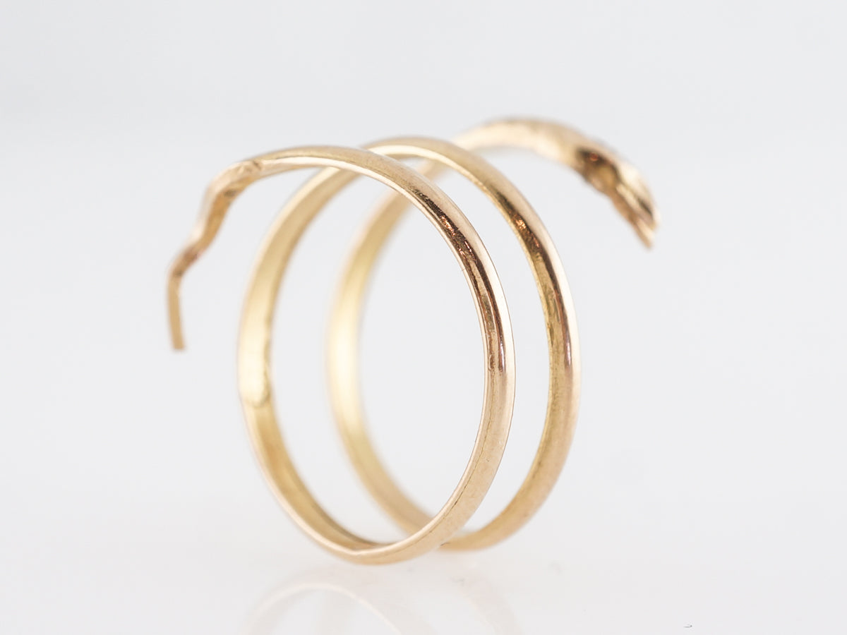 Victorian Diamond Snake Ring 18k Yellow Gold