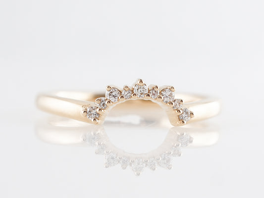 Rounded Wedding Band w/ Diamonds in 14k Yellow Gold