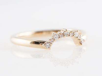 Rounded Wedding Band w/ Diamonds in 14k Yellow Gold