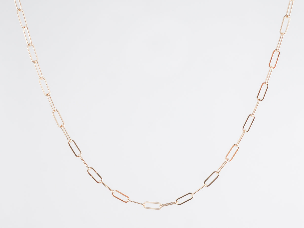 16 Inch Paperclip Chain Necklace in 14k Yellow Gold