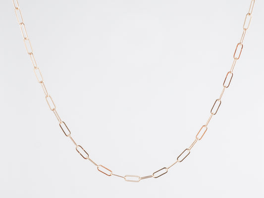 16 Inch Paperclip Chain Necklace in 14k Yellow Gold