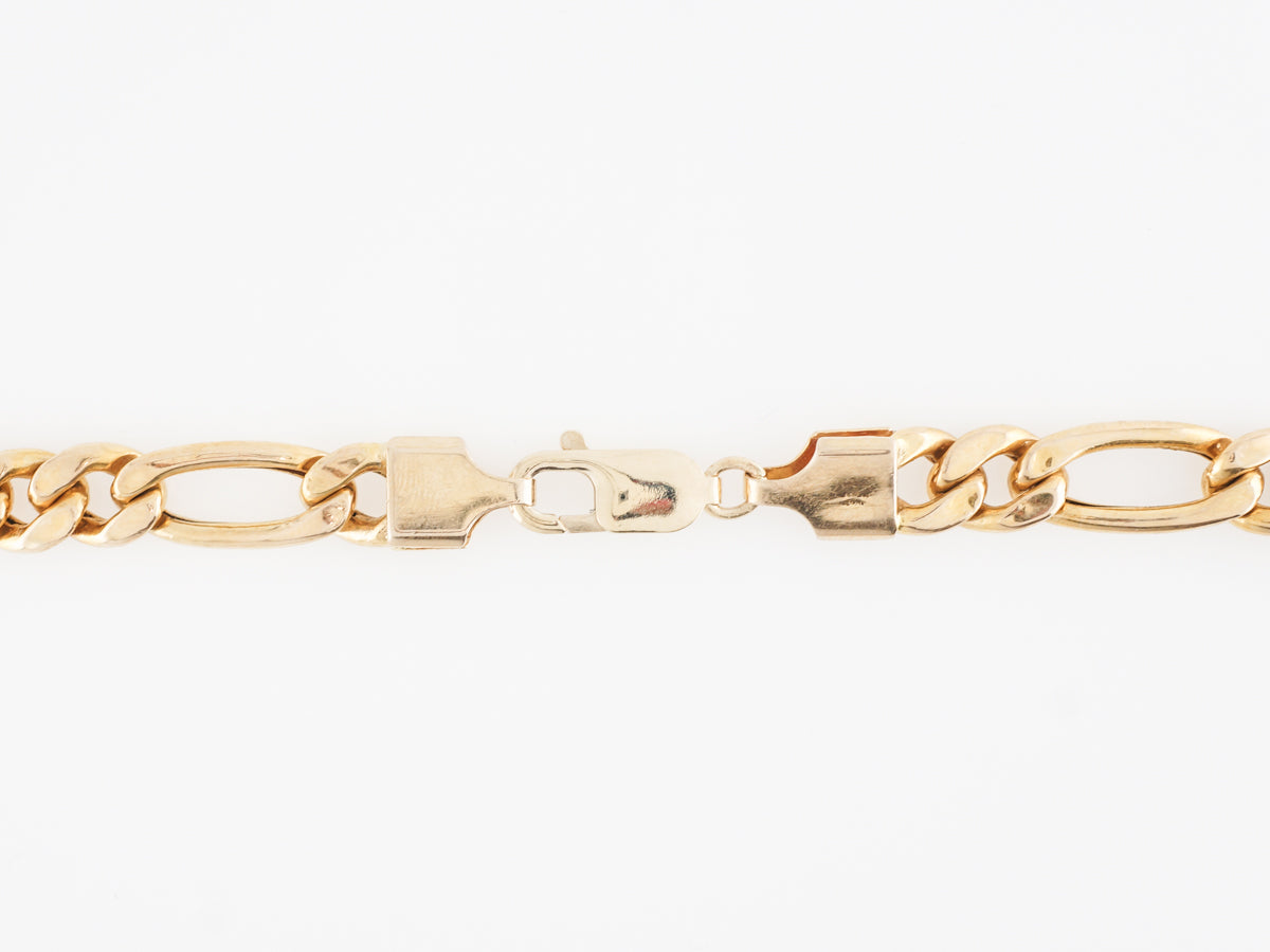 18 Inch Figaro Chain Necklace in 14k Yellow Gold