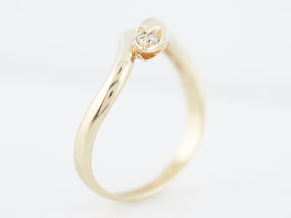 Vintage Right Hand Snake Ring Mid-Century .02 Single Cut Diamonds in 14K Yellow Gold