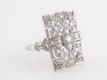 Vintage Deco Diamond Cocktail Ring in Platinum