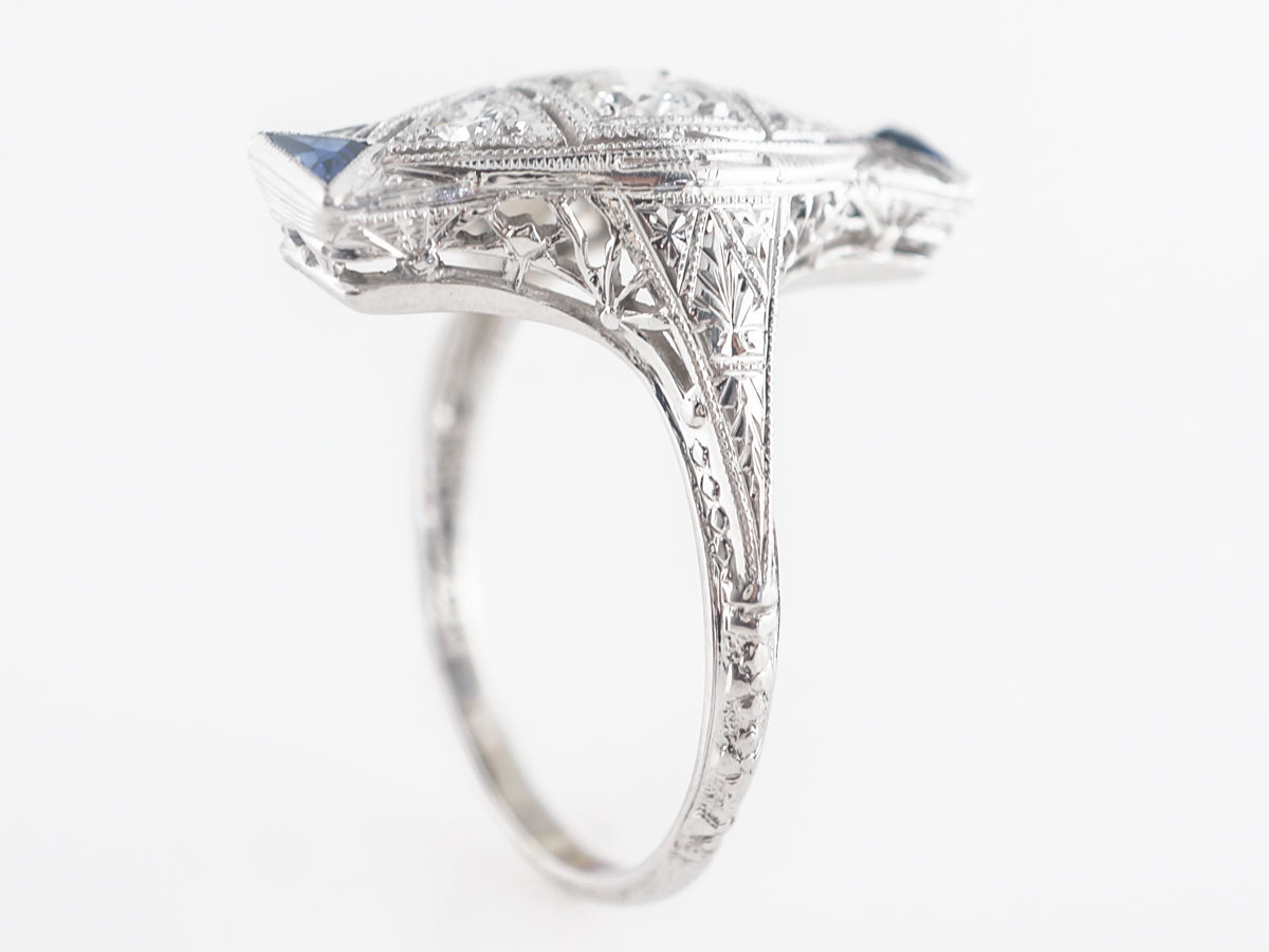 Belais Brothers Vintage Diamond and Sapphire Cocktail Ring