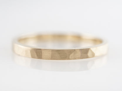 Hammered Finish Wedding Band in 14k Yellow Gold