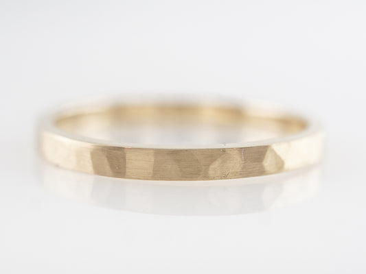 Hammered Finish Wedding Band in 14k Yellow Gold