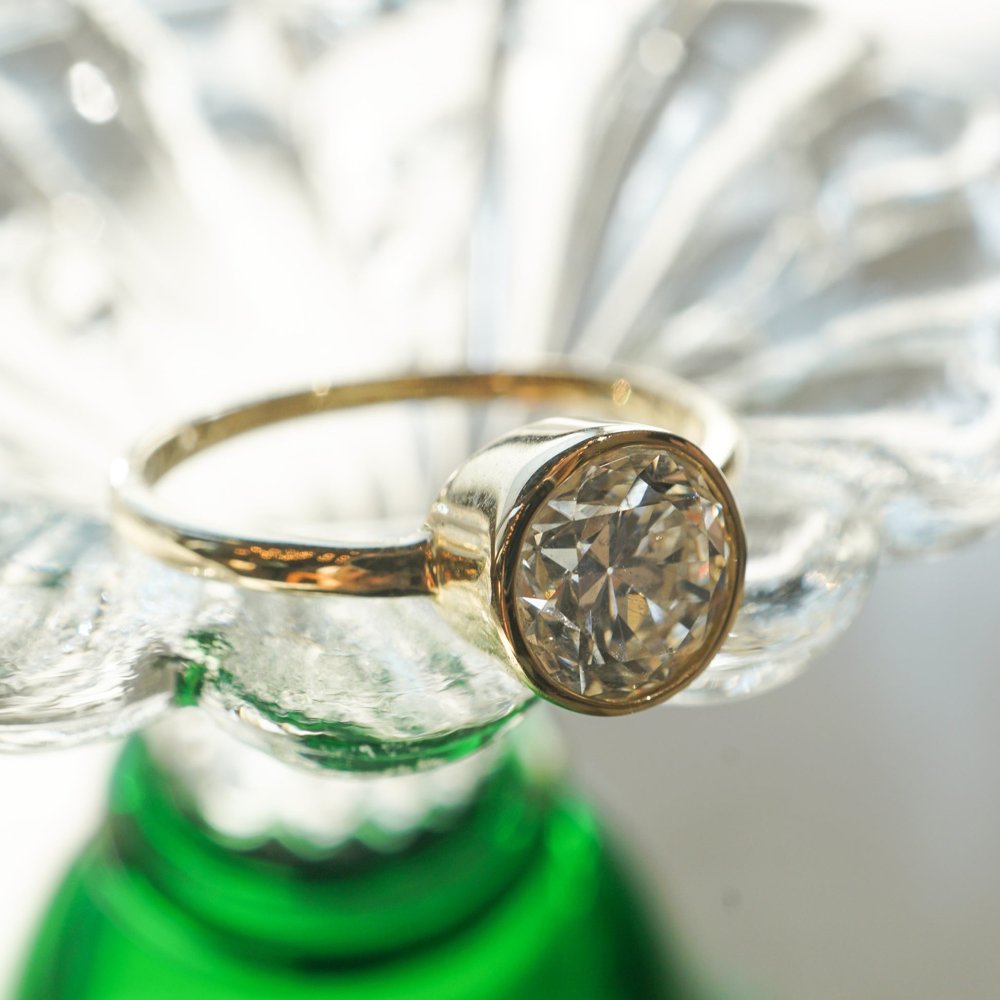1.23 Bezel Set Diamond Engagement Ring in 14k Yellow GoldComposition: 14 Karat Yellow Gold Ring Size: 6.5 Total Diamond Weight: 1.23ct Total Gram Weight: 1.93 g Inscription: 14k
      