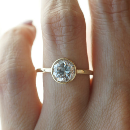 1.23 Bezel Set Diamond Engagement Ring in 14k Yellow Gold