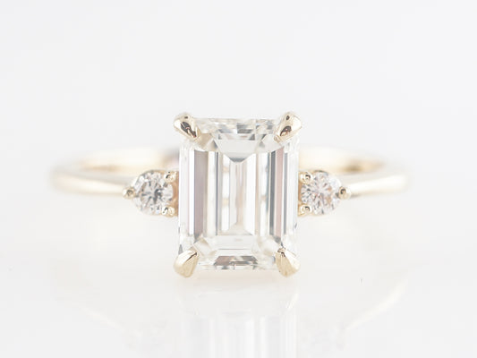 1.51 Emerald Cut Diamond Engagement Ring in Yellow Gold