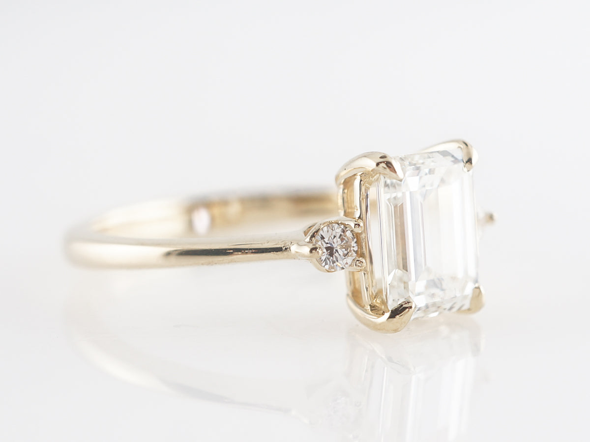 1.51 Emerald Cut Diamond Engagement Ring in Yellow Gold