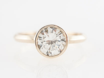 Bezel Set Solitaire Diamond Engagement Ring in 14K Yellow Gold