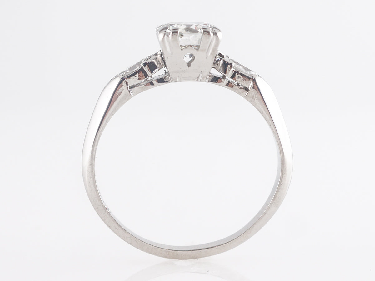 .75 Art Deco Diamond Engagement Ring in Platinum