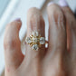 Victorian Five Diamond Cluster Ring in 14k Yellow Gold