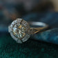 Geometric Antique Inspired Diamond Engagement Ring in Platinum