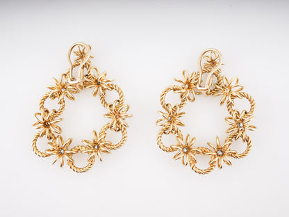 Dangle Drop Earrings Modern Cartier 1.40 Round Brilliant Cut Diamonds  in 18k Yellow Gold