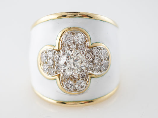 David Webb Cocktail Ring Modern .86 Round Brilliant Cut Diamond in 18k Yellow Gold