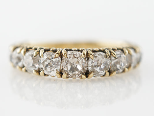 Victorian 3 Carat Diamond Wedding Band in Yellow Gold