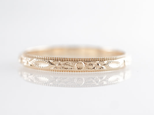 Yellow Gold Deco Blossom Wedding Band in 10k